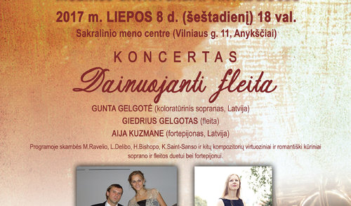 „Muzikos savaitgaliai Anykščiuose“ koncertas „Dainuojanti fleita“
