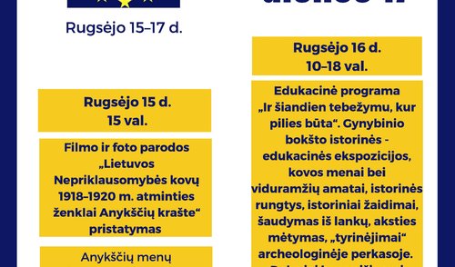 Anykščiuose bus minimos Europos paveldo dienos 
