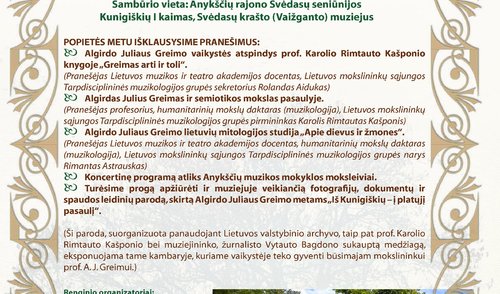 Kviečia dalyvauti popietėje „Susiburkime Algirdo Juliaus Greimo vaikystės namuose“