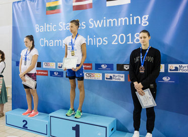 Baltijos šalių plaukimo čempionate anykštėnė gerino asmeninius rekordus