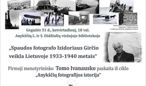 Anykščių L. ir S. Didžiulių viešojoje bibliotekoje pradedamas paskaitų ciklas ANYKŠČIŲ...