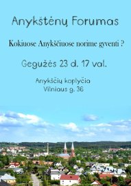 Vyks anykštėnų forumas „Kokiuose Anykščiuose norime gyventi?“ 