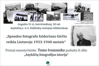 Anykščių L. ir S. Didžiulių viešojoje bibliotekoje pradedamas paskaitų ciklas ANYKŠČIŲ...