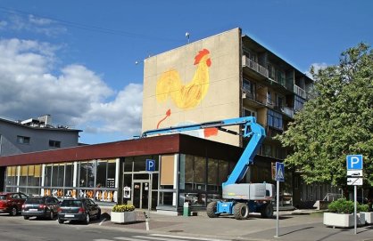 Anykščių miesto centre piešiamas pirmasis gatvės meno kūrinys