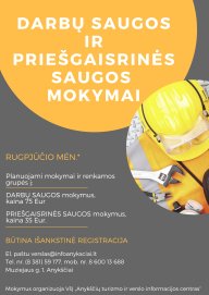 Darbų saugos ir priešgaisrinės saugos mokymai