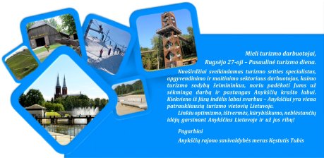 Sveikinimas pasaulinės turizmo dienos proga