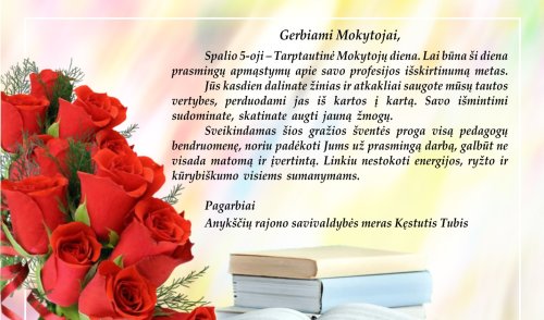 Mero sveikinimas Mokytojams
