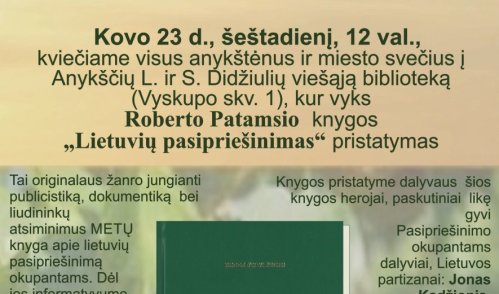Knygos "Lietuvių pasipriešinimas" pristatymas