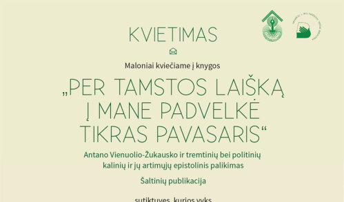 Knygos „PER TAMSTOS LAIŠKĄ Į MANE PADVELKĖ TIKRAS PAVASARIS“: Antano Vienuolio-Žukausko ir...