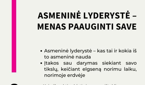 Nuotoliniai mokymai „Asmeninė lyderystė - menas paauginti save"
