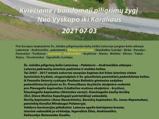 Kviečiame į Šv. Jokūbo Vilniaus kelio Latavėnai - Andrioniškis bandomąjį žygį