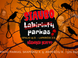 Nuo spalio 15 d. iki lapkričio 7 d.  Labirintų parkas Anykščiuose virsta SIAUBO PARKU