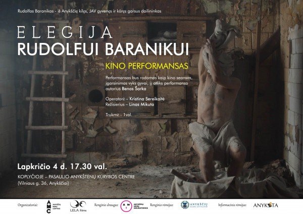 Šių metų lapkričio 4d., 17.30 val. Koplyčioje (Vilniaus g. 36, Anykščiai) įvyks kino performansas...