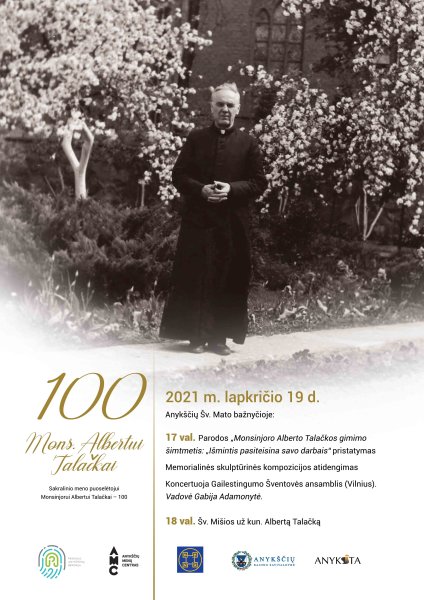 2021 m. lapkričio 19 d., Anykščių Šv. Mato bažnyčioje renginys, skirtas Monsinjoro Alberto...