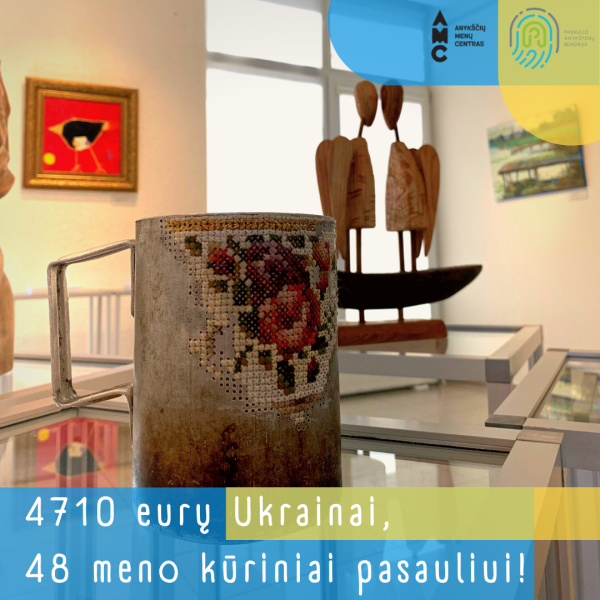 Anykštėnai bei miesto svečiai už auką Ukrainai jau įsigijo meno kūrinių už 4710 eurų