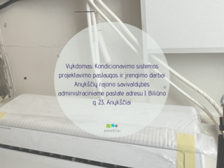 ĮGYVENDINTAS: Kondicionavimo sistemos projektavimo paslaugos ir įrengimo darbai Anykščių rajono...