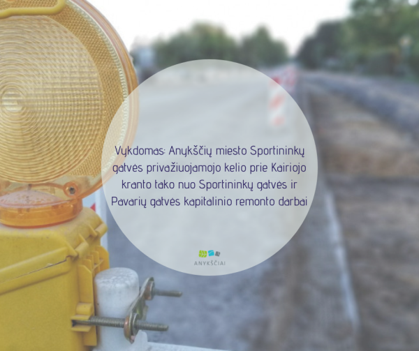 ĮGYVENDINTAS: Anykščių miesto Sportininkų gatvės privažiuojamojo kelio prie Kairiojo kranto tako...