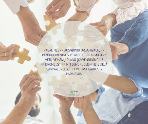 PAGAL NEVYRIAUSYBINIŲ ORGANIZACIJŲ IR BENDRUOMENINĖS VEIKLOS STIPRINIMO 2022 METŲ VEIKSMŲ PLANO...
