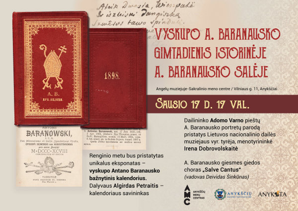 Vyskupo A. Baranausko gimtadienis istorinėje A. Baranausko salėje