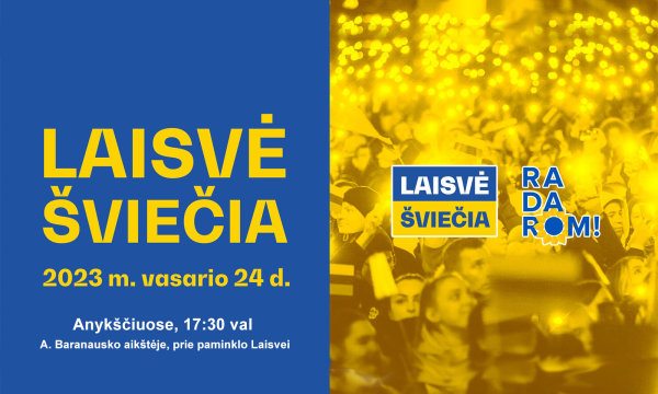Kviečiame susiburti į akciją „Laisvė šviečia“
