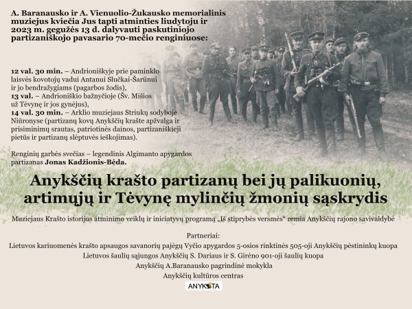 Anykščių krašto partizanų bei jų palikuonių, artimųjų ir Tėvynę mylinčių žmonių sąskrydis