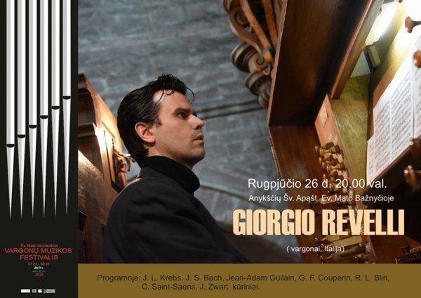 Pirmą kartą Lietuvoje tituluotas Italijos vargonininkas Giorgio Revelli.
