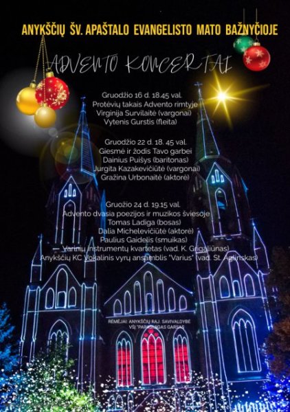 Adventinės muzikos festivalis „Advento dvasia poezijos ir muzikos šviesoje”