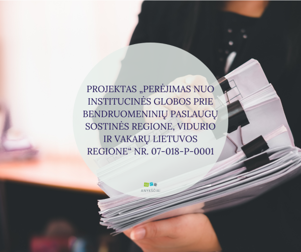 PROJEKTAS „PERĖJIMAS NUO INSTITUCINĖS GLOBOS PRIE BENDRUOMENINIŲ PASLAUGŲ SOSTINĖS REGIONE,...