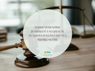Teismo sprendimu įpareigota nugriauti avarinės būklės pastatą Troškūnuose