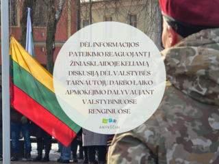 Dėl informacijos pateikimo reaguojant į žiniasklaidoje keliamą diskusiją dėl valstybės tarnautojų...