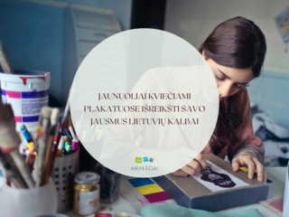 Jaunuoliai kviečiami plakatuose išreikšti savo jausmus lietuvių kalbai