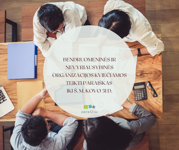 Bendruomeninės ir nevyriausybinės organizacijos kviečiamos teikti paraiškas iki š. m. kovo 31 d.