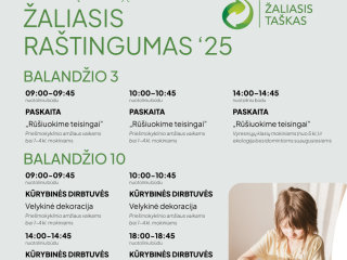 Nemokamų edukacijų ciklas "Žaliasis raštingumas" balandis