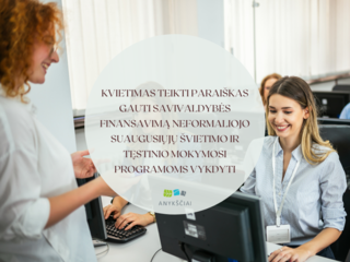 KVIETIMAS TEIKTI PARAIŠKAS GAUTI SAVIVALDYBĖS FINANSAVIMĄ NEFORMALIOJO SUAUGUSIŲJŲ ŠVIETIMO IR...