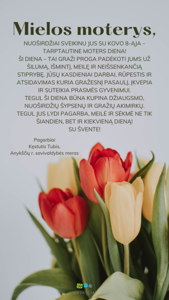 Savivaldybės mero sveikinimas Tarptautinės moters dienos proga