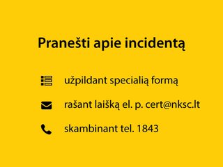 Pranešk apie bandymą sukčiauti!