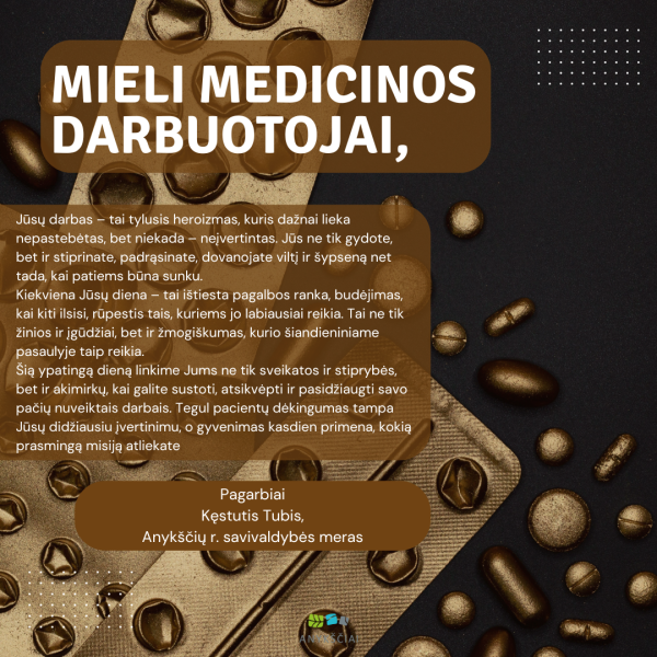 Sveikinimas Medicinos darbuotojų dienos proga