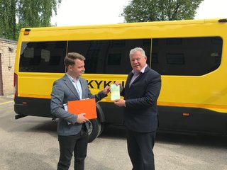 Anykščių rajono mokinių pavėžėjimas modernėja – pristatytas naujas elektrinis autobusas