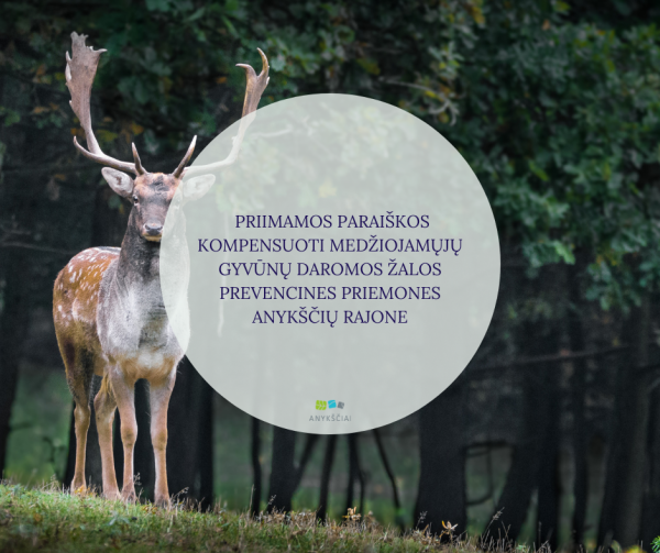 PRIIMAMOS PARAIŠKOS KOMPENSUOTI MEDŽIOJAMŲJŲ GYVŪNŲ DAROMOS ŽALOS PREVENCINES PRIEMONES ANYKŠČIŲ...