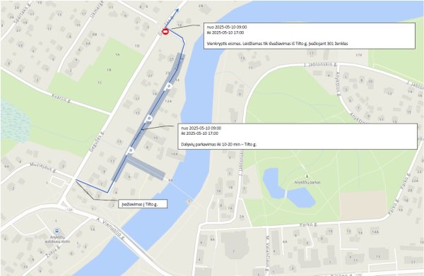 DĖL LAIKINŲ EISMO RIBOJIMŲ ANYKŠČIUOSE RENGINIO „MOTERŲ RALIS 2025“ METU