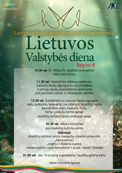 Liepos 6-oji – Lietuvos Valstybės (Mindaugo karūnavimo) diena 