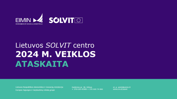 Kviečiame susipažinti su Lietuvos SOLVIT centro 2024 metų veiklos ataskaita