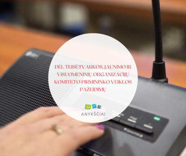Dėl Teisėtvarkos, jaunimo ir visuomeninių organizacijų komiteto pirmininko veiklos pažeidimų