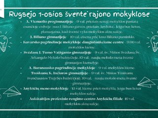 Rugsėjo 1-osios šventė rajono ugdymo įstaigose