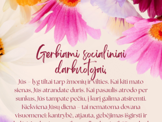 Mero sveikinimas Lietuvos socialinių darbuotojų dienos proga