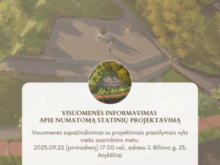 Visuomenės informavimas apie numatomą statinių projektavimą