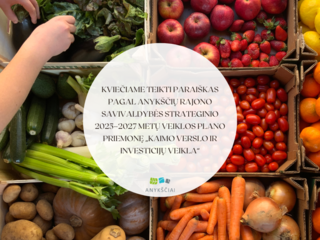 Kviečiame teikti paraiškas pagal Anykščių rajono savivaldybės strateginio 2025–2027 metų veiklos...