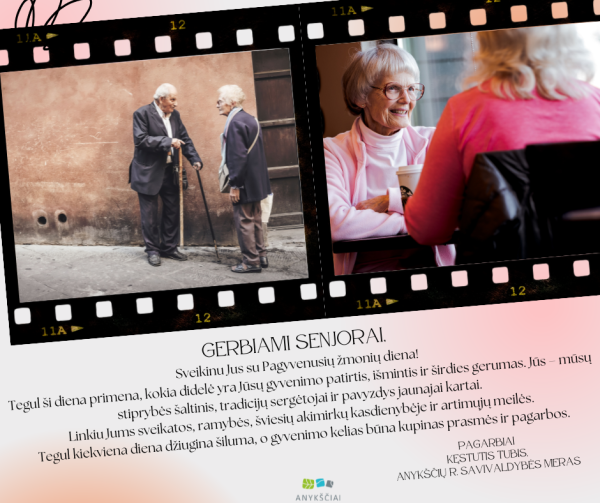 Mero sveikinimas Tarptautinės pagyvenusių žmonių dienos proga