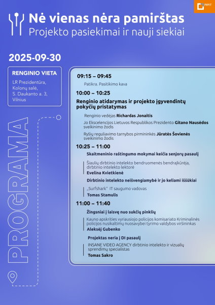 Skaitmeninio raštingumo projekto „Nė vienas nėra pamirštas“ pristatymas
