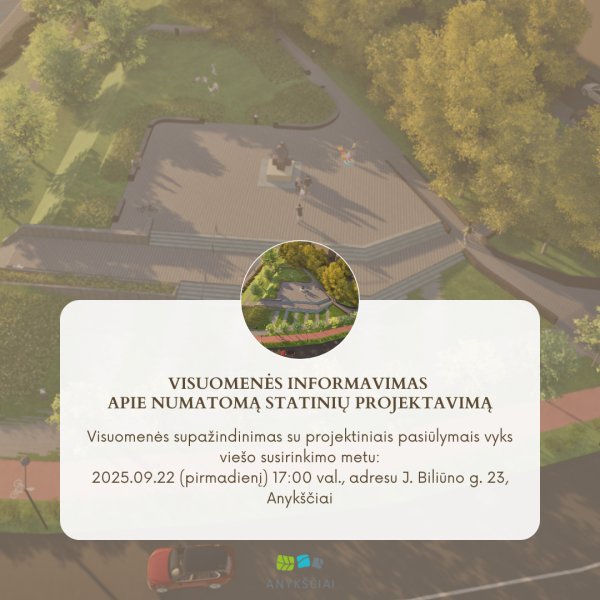 Visuomenės informavimas apie numatomą statinių projektavimą